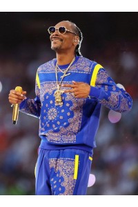 Snoop Dogg Super Bowl Blue Bandana Sweat Halftime Tracksuit