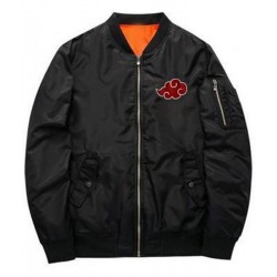 Naruto Akatsuki Itachi Uchiha Black And Red Bomber Jacket