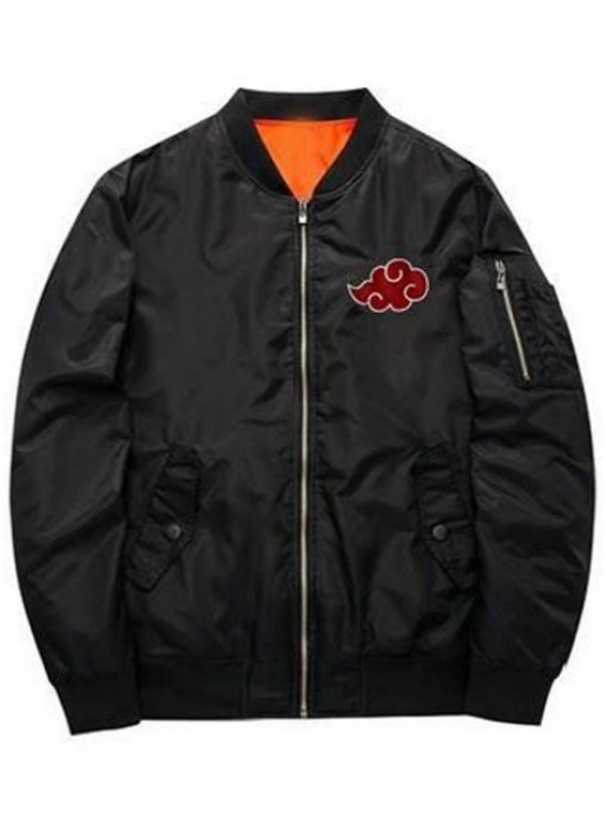 Naruto Akatsuki Itachi Uchiha Black And Red Bomber Jacket