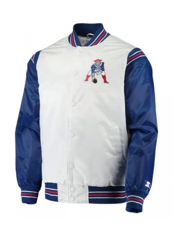 New England Patriots Renegade Blue and White Bomber Jacket