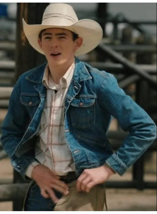 Finn Little Yellowstone Season 5 Carter Blue Denim Jacket